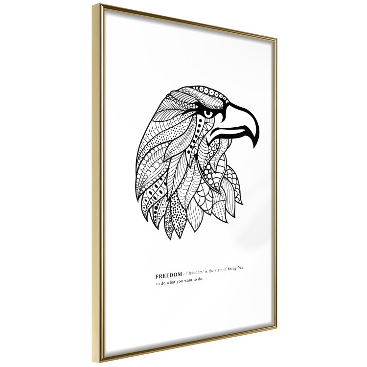 Wall Poster Eagle of Freedom - black and white composition with a predatory bird in patterns 117556 additionalImage 12