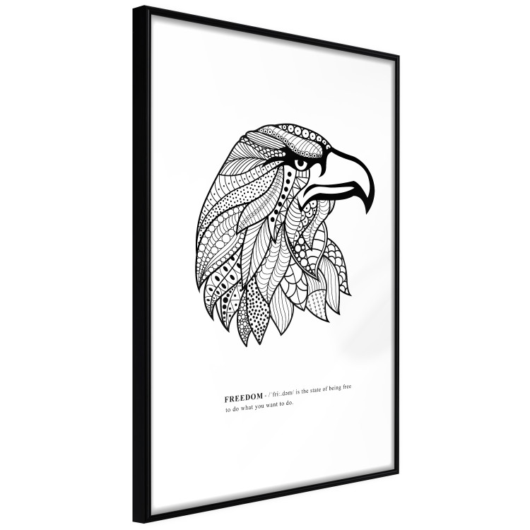 Wall Poster Eagle of Freedom - black and white composition with a predatory bird in patterns 117556 additionalImage 10