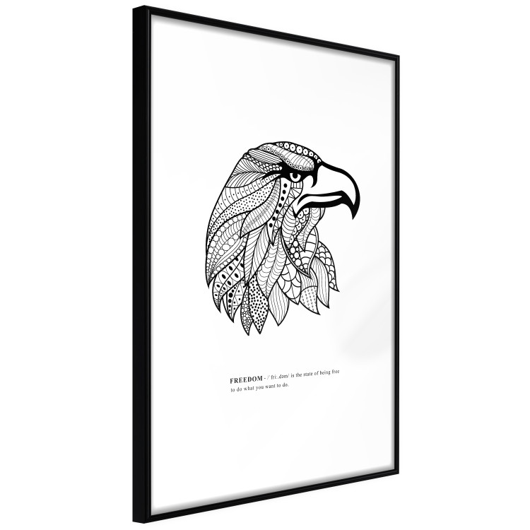 Wall Poster Eagle of Freedom - black and white composition with a predatory bird in patterns 117556 additionalImage 11