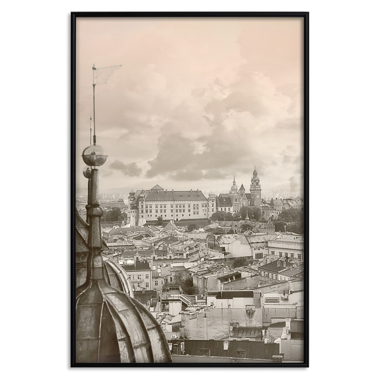 Poster Krakow: Royal Castle - frame of the charming city architecture in sepia 118156 additionalImage 18