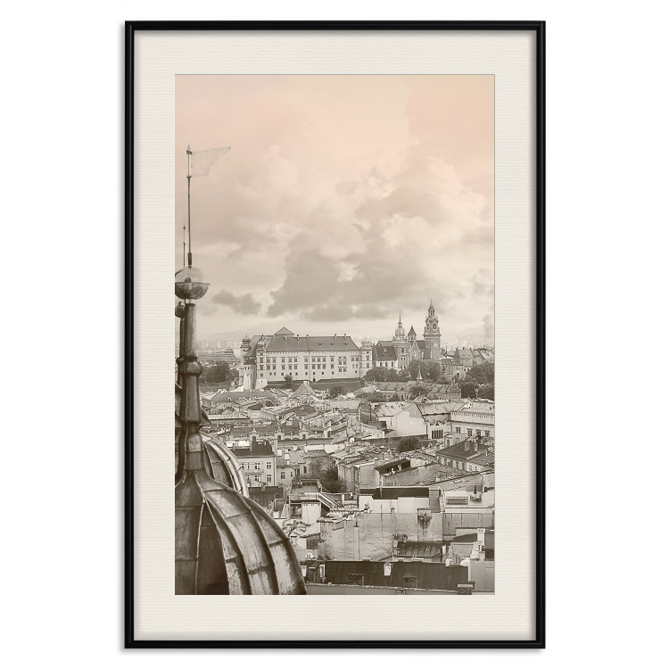 Poster Krakow: Royal Castle - frame of the charming city architecture in sepia 118156 additionalImage 27