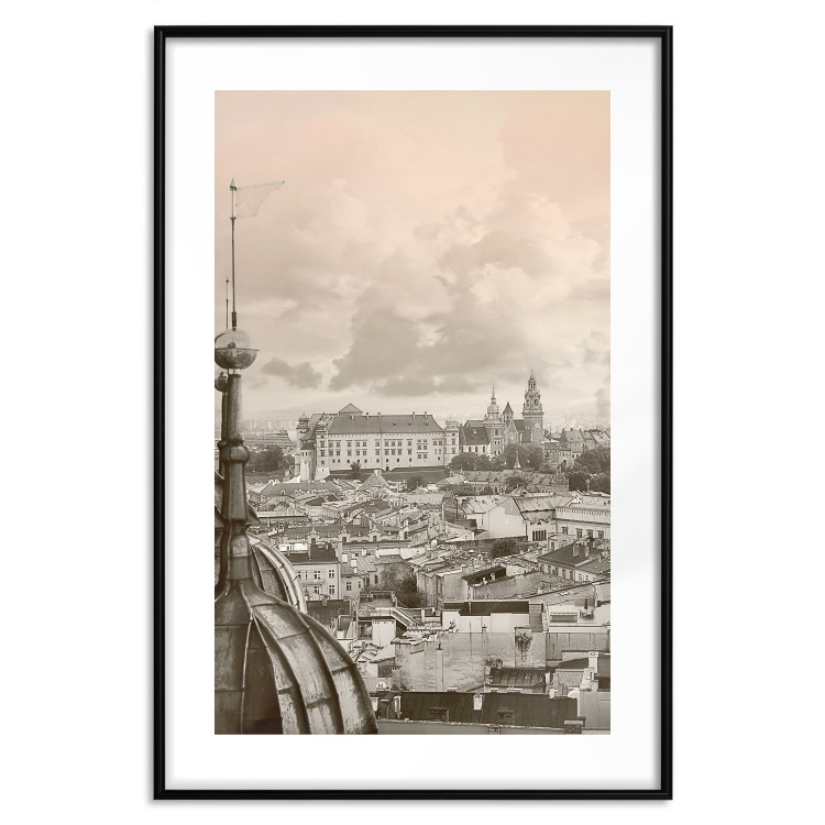Poster Krakow: Royal Castle - frame of the charming city architecture in sepia 118156 additionalImage 19