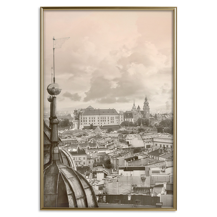 Poster Krakow: Royal Castle - frame of the charming city architecture in sepia 118156 additionalImage 16