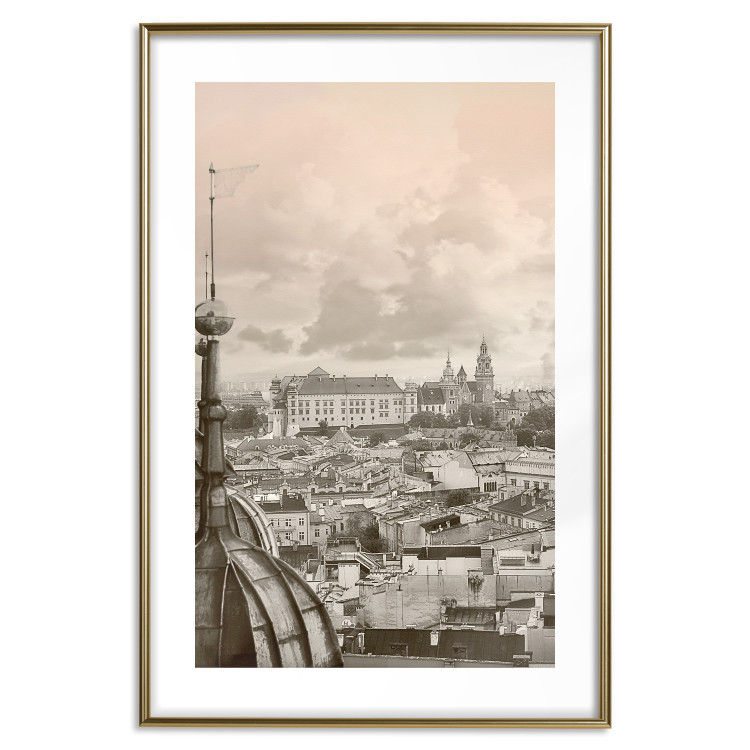 Poster Krakow: Royal Castle - frame of the charming city architecture in sepia 118156 additionalImage 20