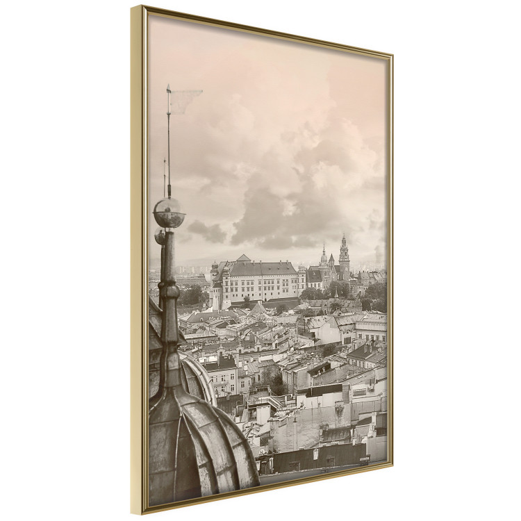 Poster Krakow: Royal Castle - frame of the charming city architecture in sepia 118156 additionalImage 14