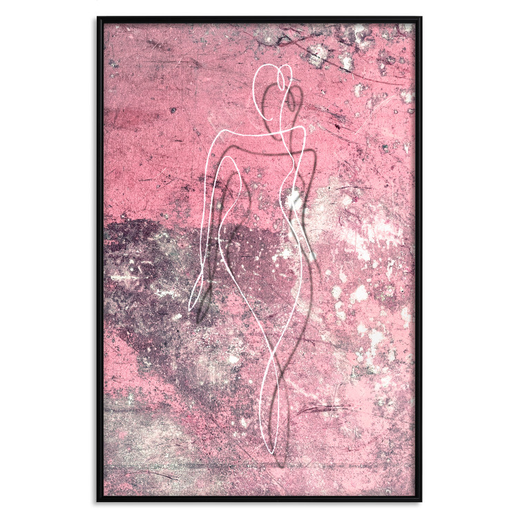 Poster Marble Shape - delicate feminine lineart on a pink background 118256 additionalImage 24