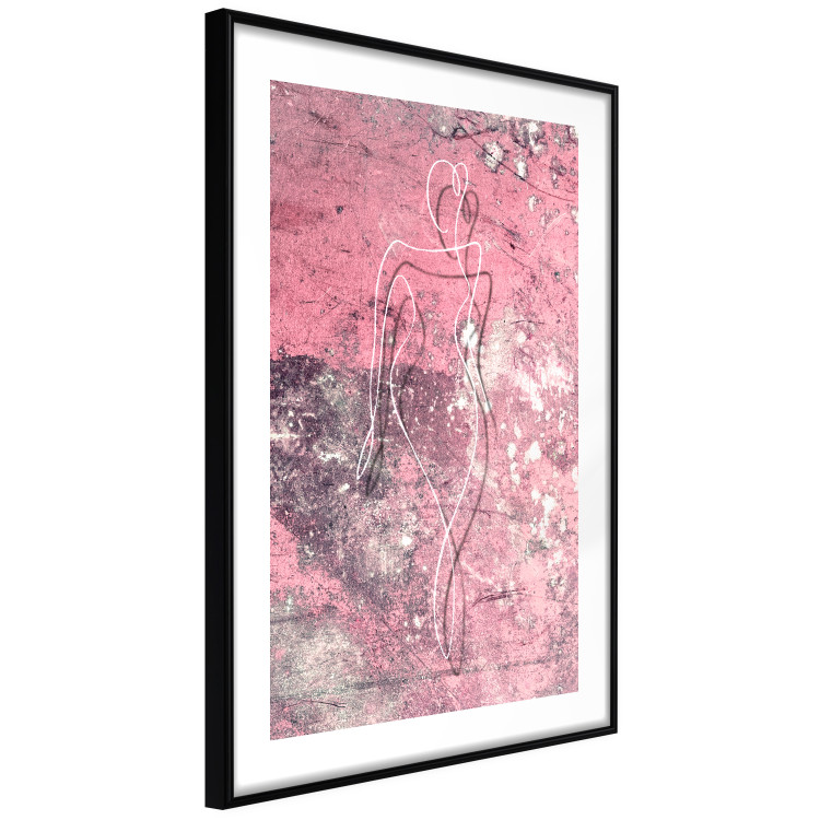 Poster Marble Shape - delicate feminine lineart on a pink background 118256 additionalImage 13