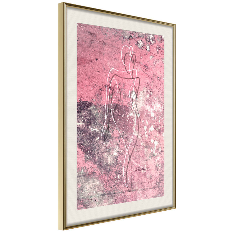 Poster Marble Shape - delicate feminine lineart on a pink background 118256 additionalImage 2