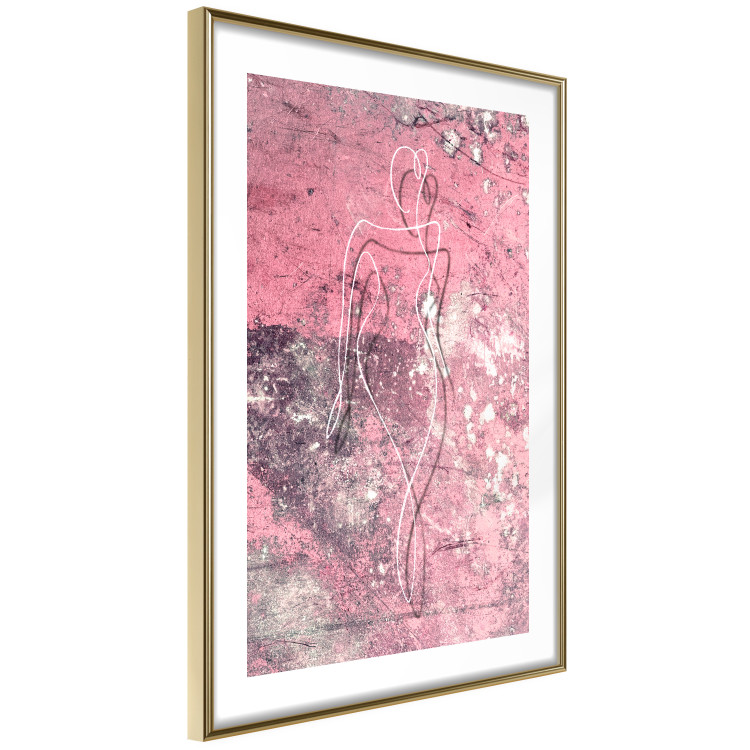 Poster Marble Shape - delicate feminine lineart on a pink background 118256 additionalImage 8