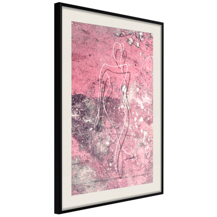 Poster Marble Shape - delicate feminine lineart on a pink background 118256 additionalImage 3