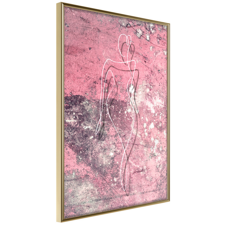 Poster Marble Shape - delicate feminine lineart on a pink background 118256 additionalImage 14