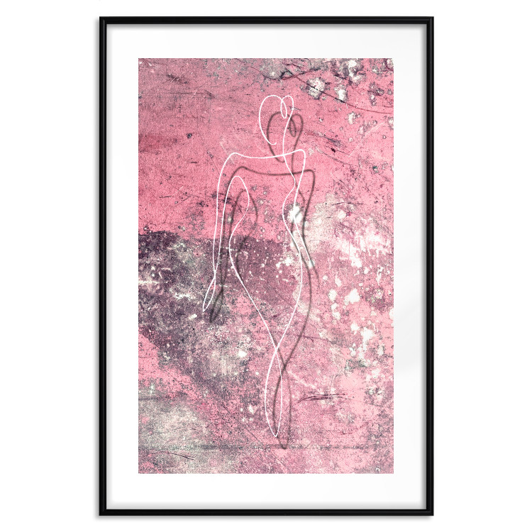 Poster Marble Shape - delicate feminine lineart on a pink background 118256 additionalImage 17