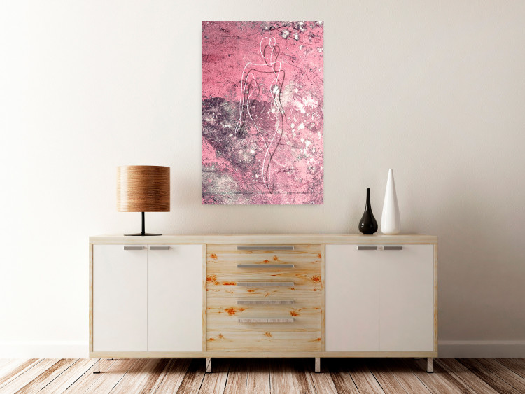 Poster Marble Shape - delicate feminine lineart on a pink background 118256 additionalImage 23