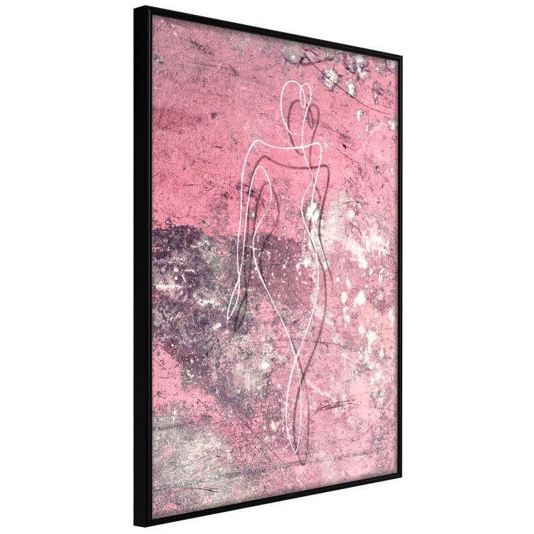 Poster Marble Shape - delicate feminine lineart on a pink background 118256 additionalImage 12