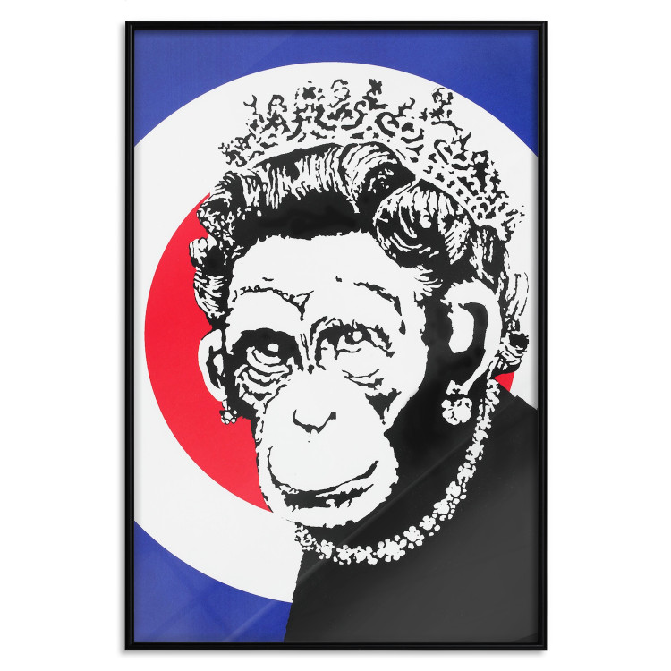 Wall Poster Monkey Queen - unique mural in Banksy style with an animal wearing a crown 118756 additionalImage 18