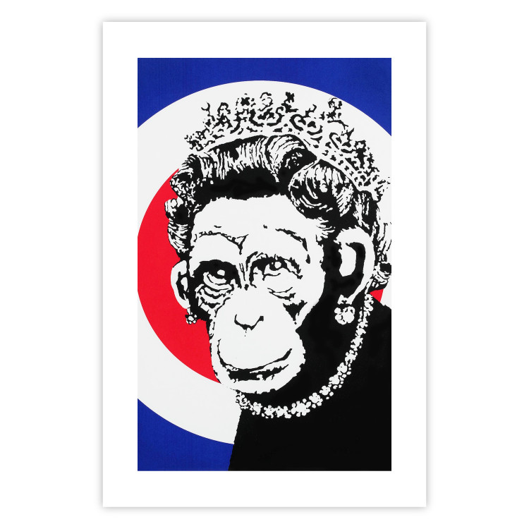 Wall Poster Monkey Queen - unique mural in Banksy style with an animal wearing a crown 118756 additionalImage 14