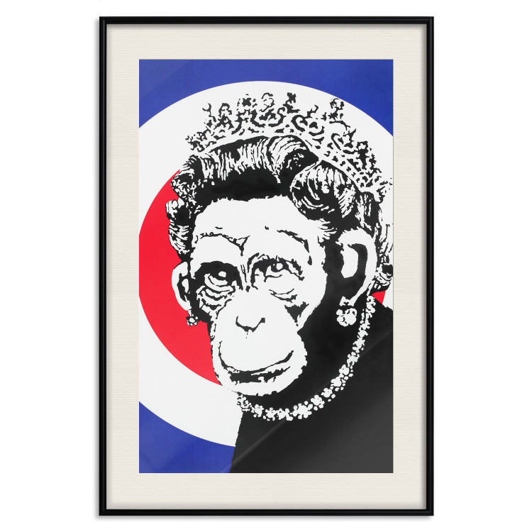 Wall Poster Monkey Queen - unique mural in Banksy style with an animal wearing a crown 118756 additionalImage 27