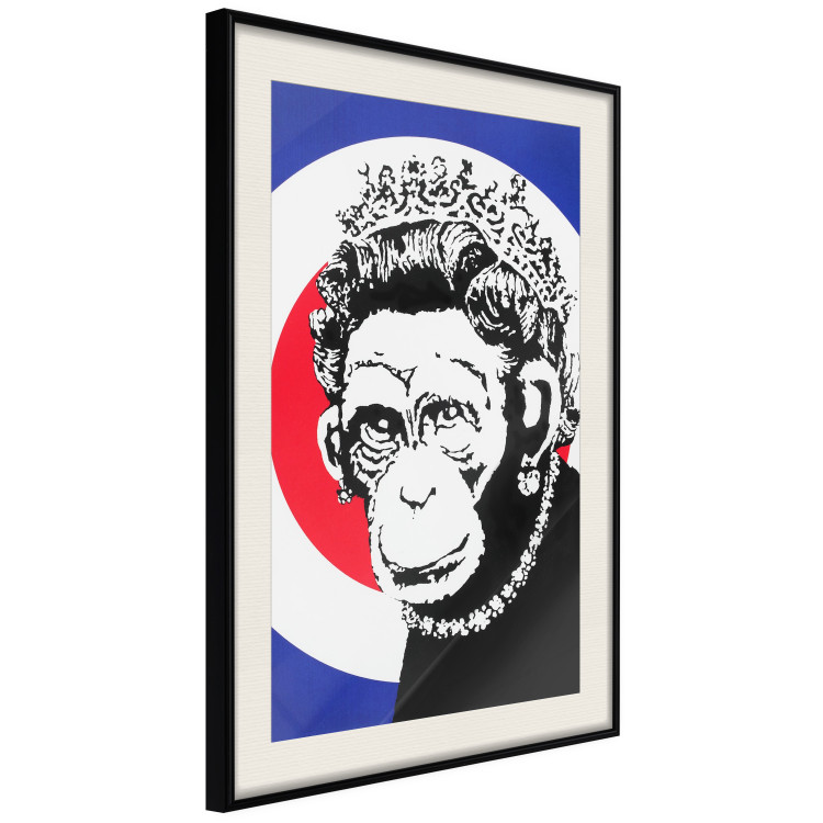Wall Poster Monkey Queen - unique mural in Banksy style with an animal wearing a crown 118756 additionalImage 3