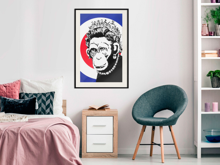 Wall Poster Monkey Queen - unique mural in Banksy style with an animal wearing a crown 118756 additionalImage 23