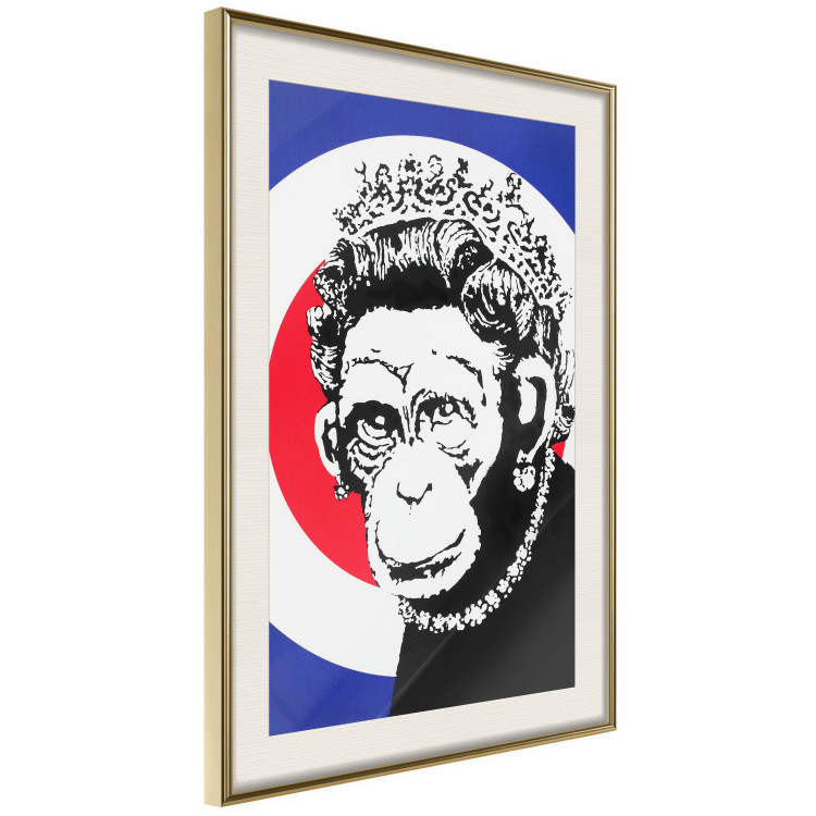 Wall Poster Monkey Queen - unique mural in Banksy style with an animal wearing a crown 118756 additionalImage 2