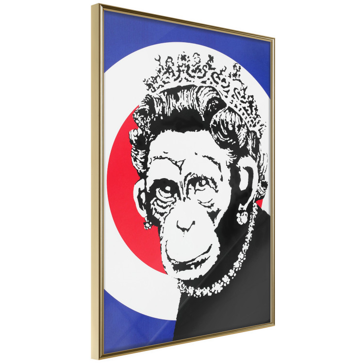 Wall Poster Monkey Queen - unique mural in Banksy style with an animal wearing a crown 118756 additionalImage 12