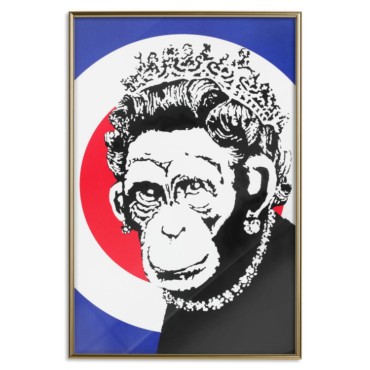 Wall Poster Monkey Queen - unique mural in Banksy style with an animal wearing a crown 118756 additionalImage 16