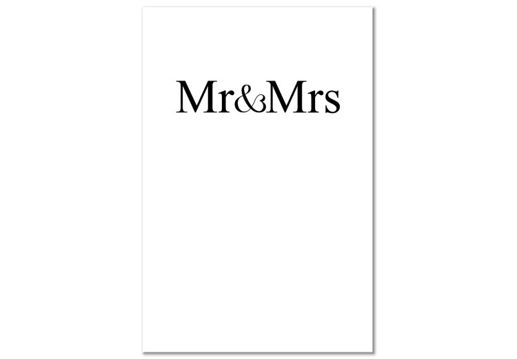Canvas Print She and He - minimalist English inscriptions on a white background 120456