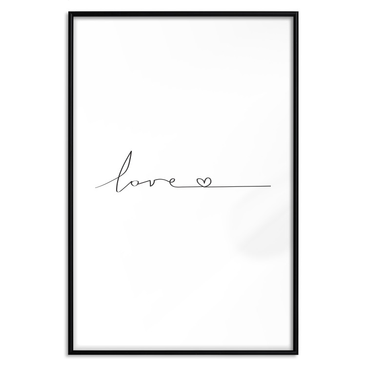 Wall Poster Love Everywhere - black and white English text about love 122856 additionalImage 17