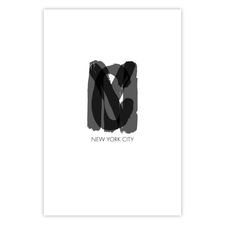 Poster New York City - black text displaying the abbreviation for the city name New York 122956