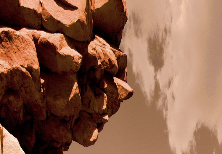 Canvas Art Print Orange rocks - photo in sepia with a rock formation against the sky 123756 additionalImage 4