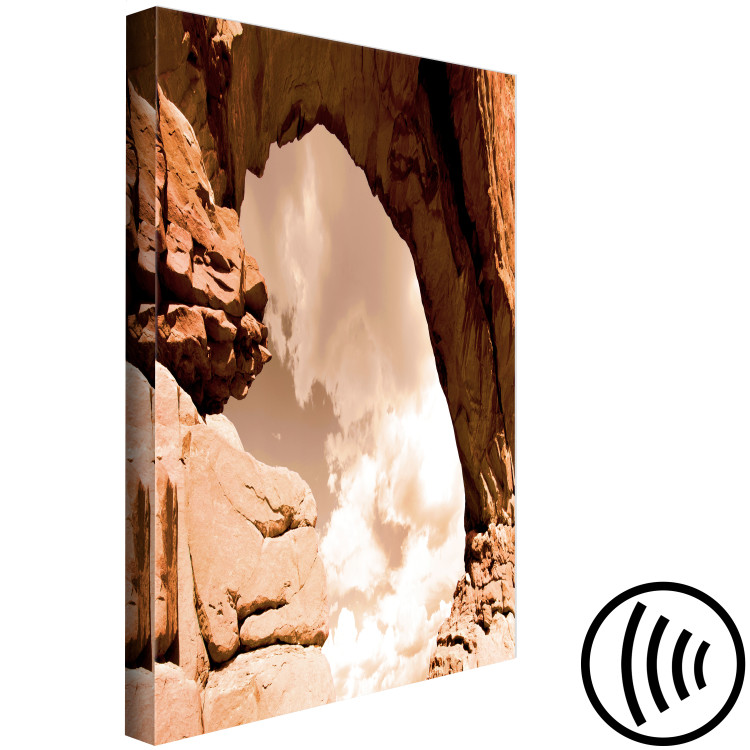 Canvas Art Print Orange rocks - photo in sepia with a rock formation against the sky 123756 additionalImage 6
