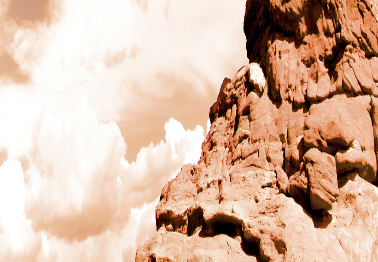 Canvas Art Print Orange rocks - photo in sepia with a rock formation against the sky 123756 additionalImage 5