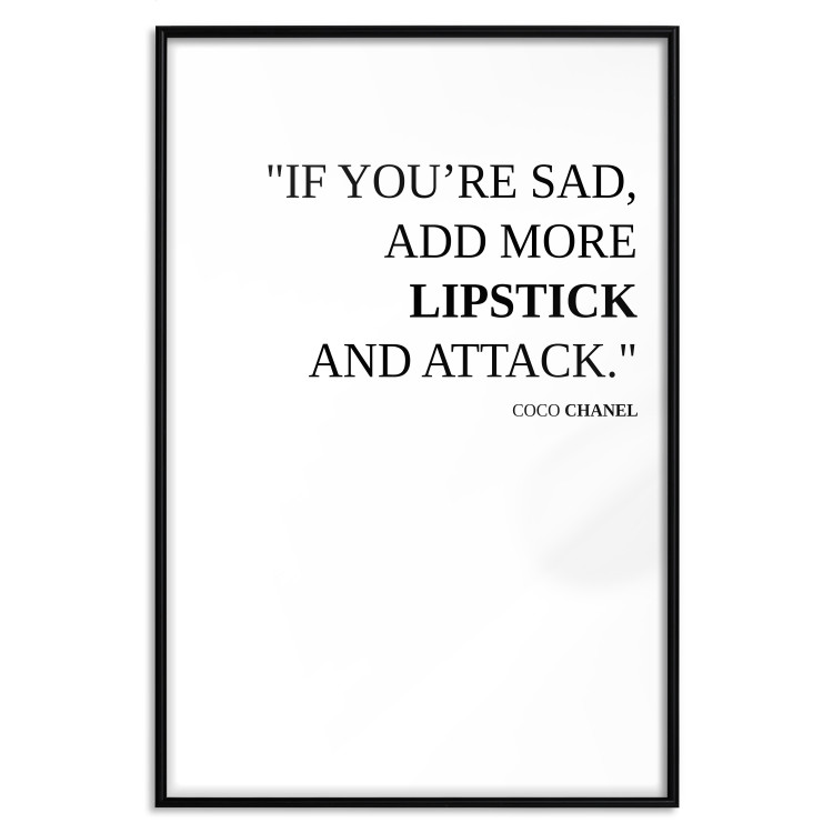 Wall Poster More Lipstick - black English text on a contrasting white background 125756 additionalImage 25