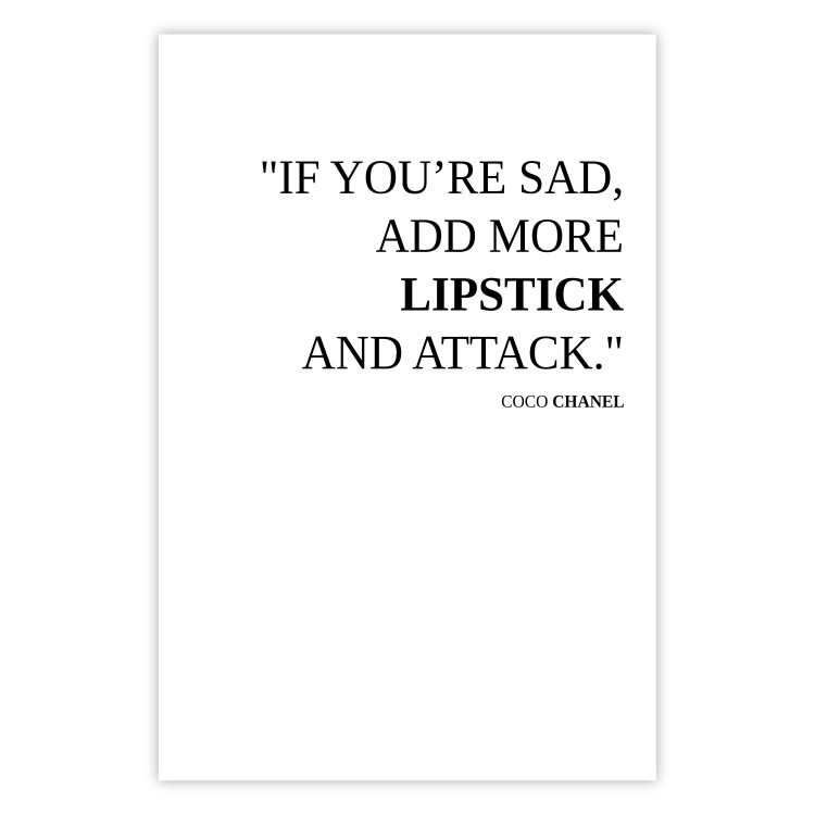 Wall Poster More Lipstick - black English text on a contrasting white background 125756