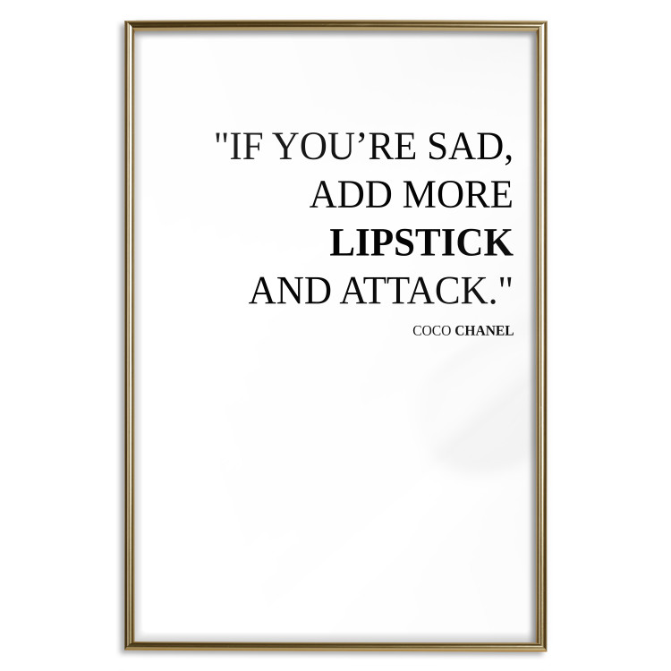 Wall Poster More Lipstick - black English text on a contrasting white background 125756 additionalImage 26