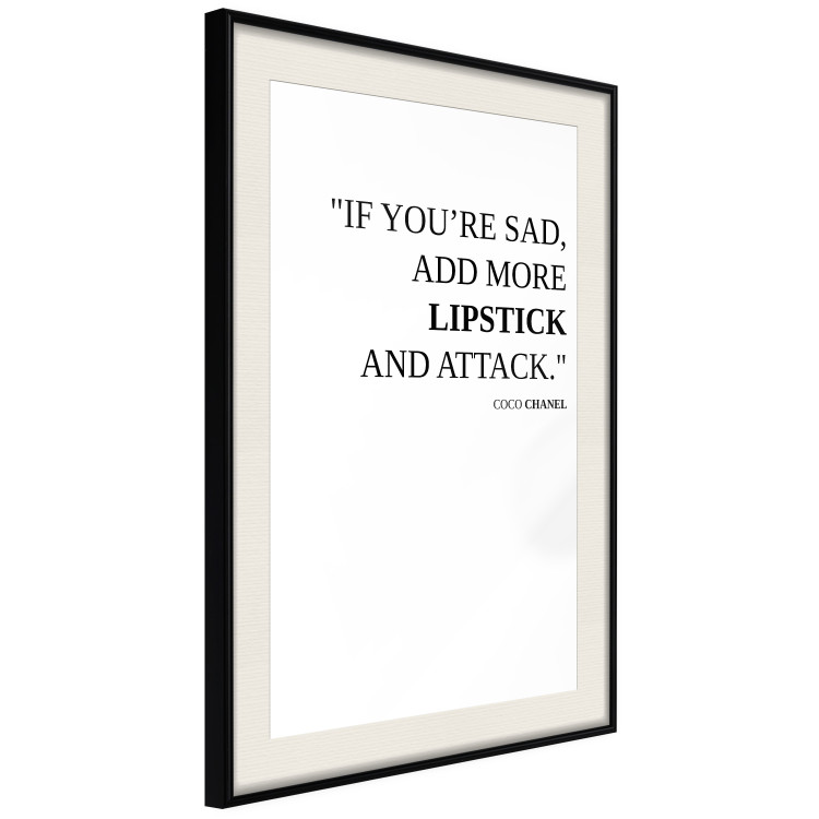 Wall Poster More Lipstick - black English text on a contrasting white background 125756 additionalImage 3