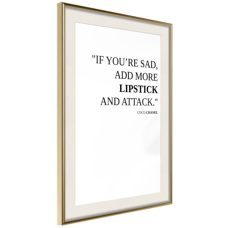 Wall Poster More Lipstick - black English text on a contrasting white background 125756 additionalImage 2