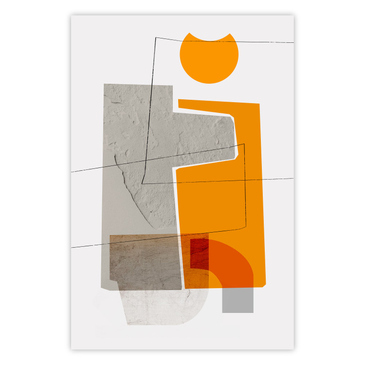 Wall Poster Loving Encounter - abstract orange geometric figure 126656