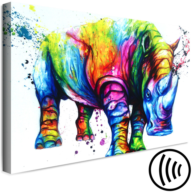 Canvas Colourful Rhino (1 Part) Wide 126956 additionalImage 6