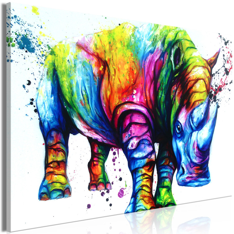 Canvas Colourful Rhino (1 Part) Wide 126956 additionalImage 2