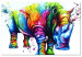 Canvas Colourful Rhino (1 Part) Wide 126956