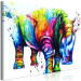 Canvas Colourful Rhino (1 Part) Wide 126956 additionalThumb 2