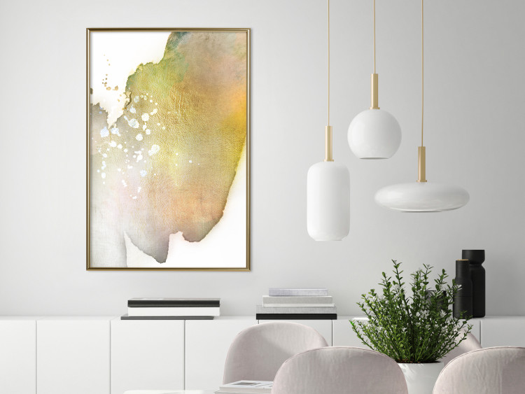 Poster Golden Touch - abstract green texture on white background 127856 additionalImage 11