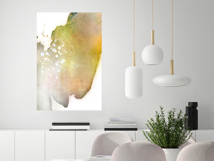Poster Golden Touch - abstract green texture on white background 127856 additionalImage 9