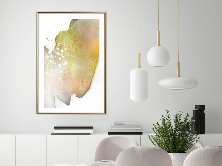Poster Golden Touch - abstract green texture on white background 127856 additionalImage 13