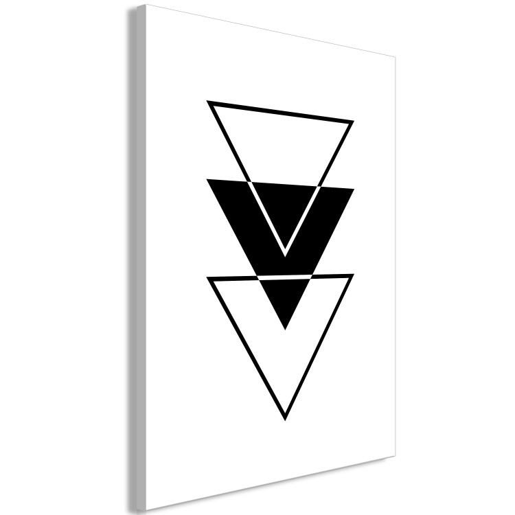 Canvas Print Three triangles - abstraction with black and white geometric figures 127956 additionalImage 2