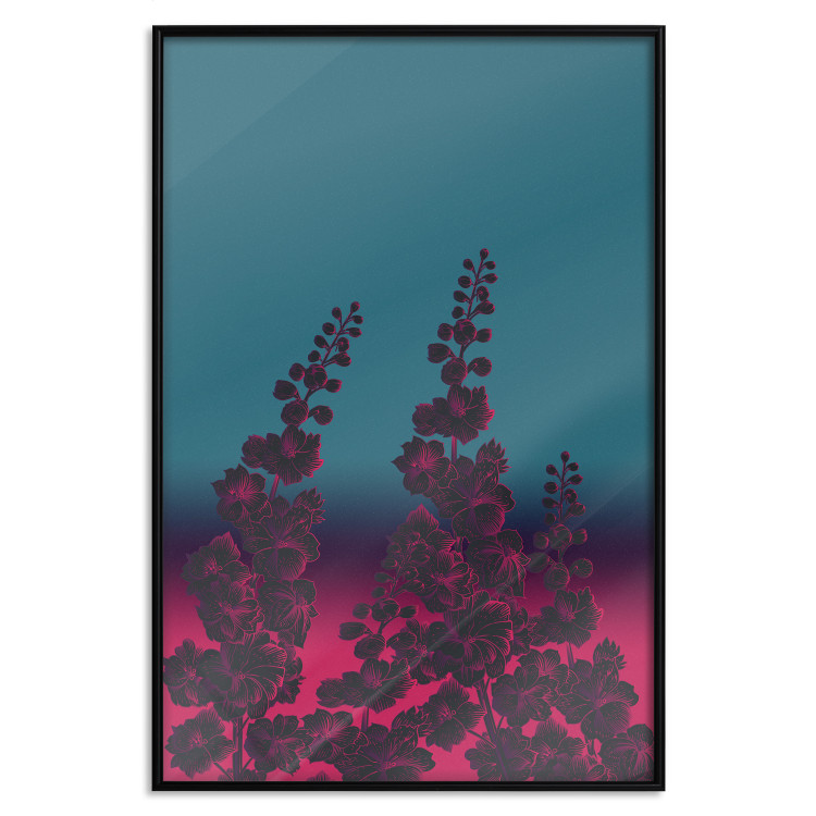 Poster Cosmic Flowers - abstraction with scarlet nature on an uneven background 129156 additionalImage 14