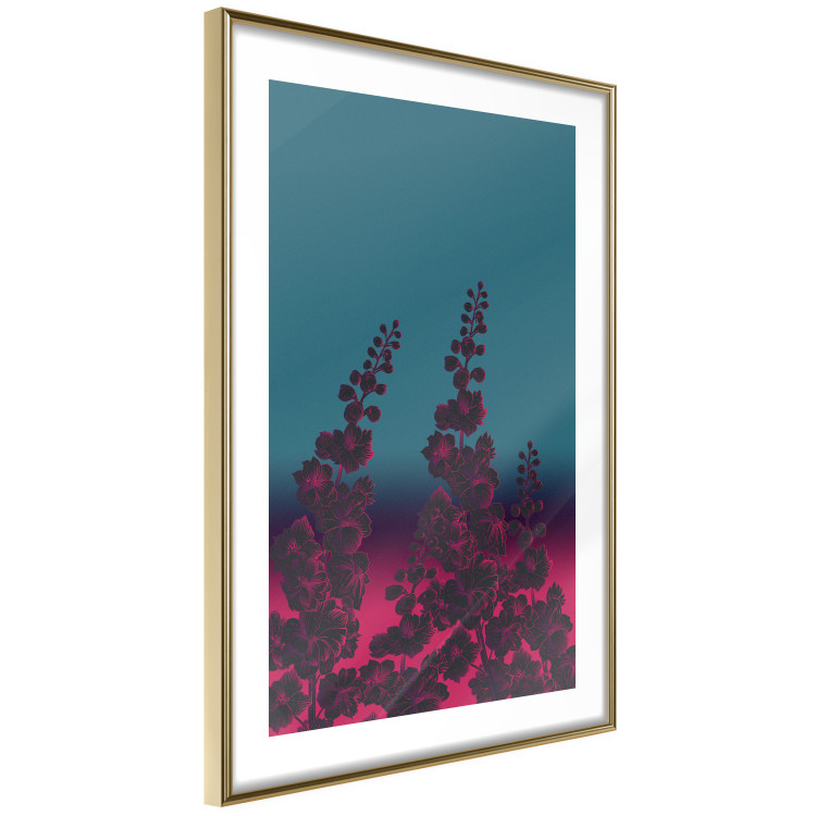 Poster Cosmic Flowers - abstraction with scarlet nature on an uneven background 129156 additionalImage 11