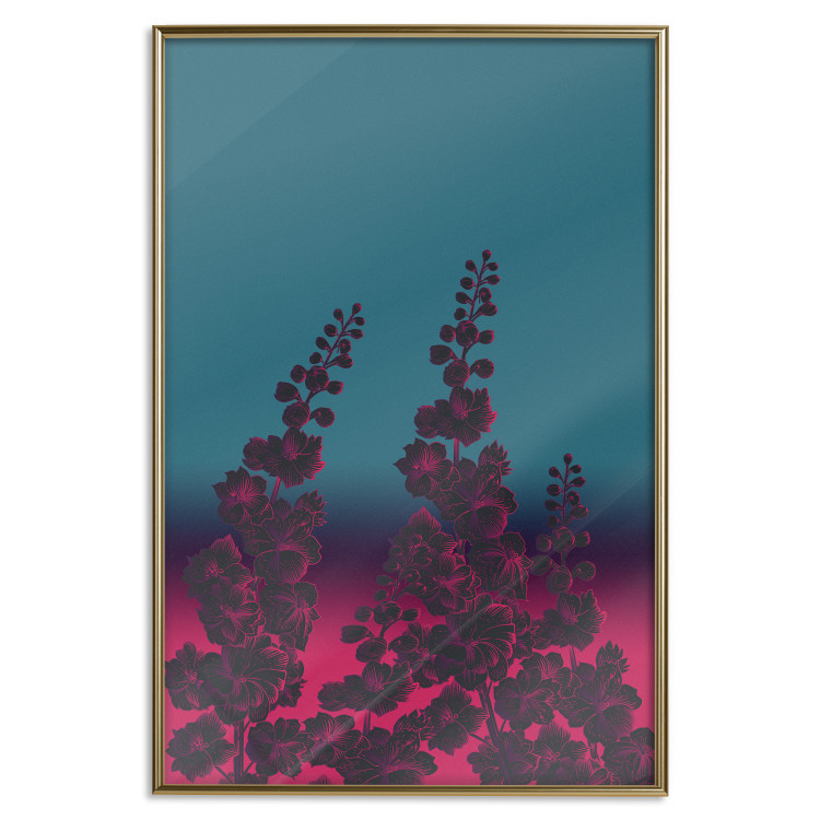 Poster Cosmic Flowers - abstraction with scarlet nature on an uneven background 129156 additionalImage 15