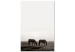 Canvas Horses in the morning - landscape depicting animals grazing at sunrise 130256
